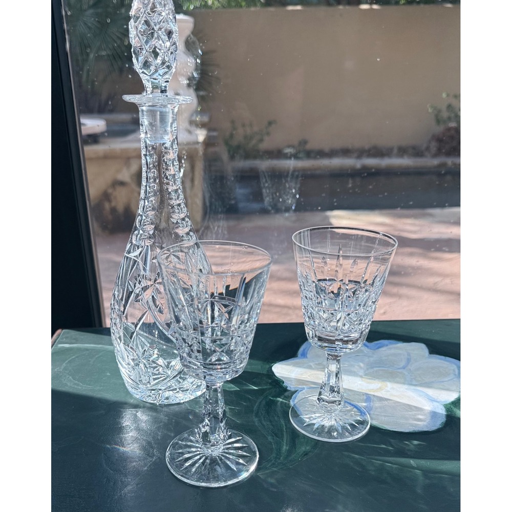 Waterford Lismore Crystal Claret Wine Glasses Set of 6 Vintage 6"